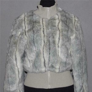 Vintage faux fur bomber jacket - Size S